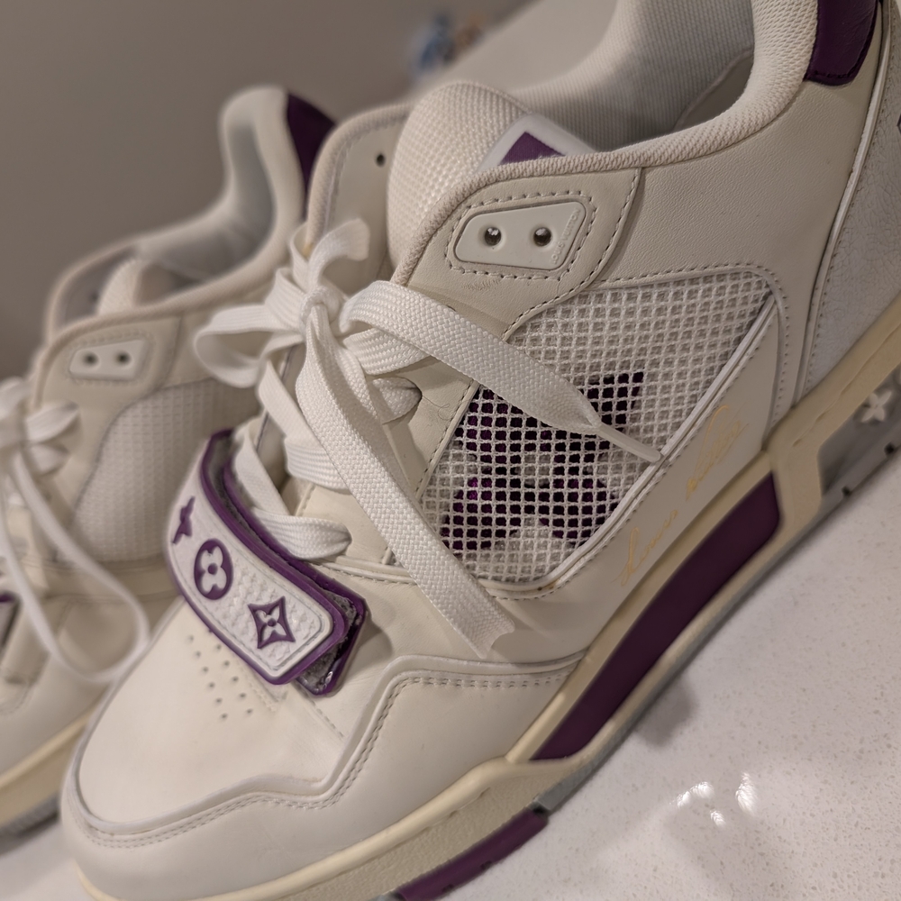 Louis Vuitton White and Purple Sneakers